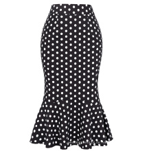 Belle Poque Vintage Polka Dots Büro Dame Röcke KK000220-1